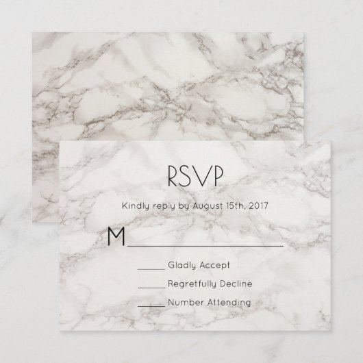 RSVP Faux Marble Alabaster Taupe Tan Abstract Kaartje (Voorkant / Achterkant)