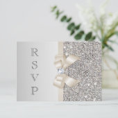 RSVP Faux Silver Sequins Light Champagne Bow (Staand voorkant)
