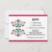 RSVP Feest Mexicaanse Print Kaart Rood Huwelijk Fe (Voorkant)