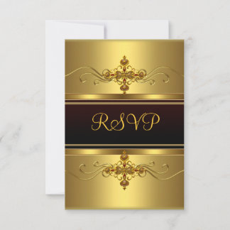 RSVP-feest Zwart gouden juweel Klein RSVP Kaartje