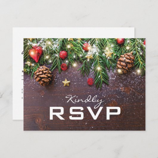 RSVP: feestdag winterfeestdag in Oostenrijk Uitnodiging Briefkaart (Voorkant / Achterkant)