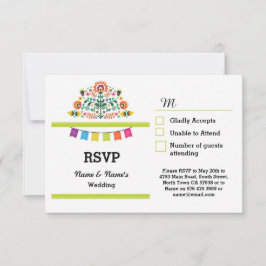 RSVP Fiesta Mexicaanse Print Kaarten Huwelijksfees Kaartje