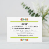RSVP Fiesta Mexicaanse Print Kaarten Lime Trouwfee (Staand voorkant)