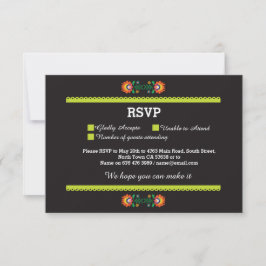 RSVP Fiesta Mexican Print Cards Wedding Party Kaartje