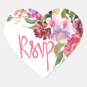 RSVP floral Hart Sticker