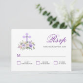 RSVP Floral Lavender First Heilige Communie (Staand voorkant)