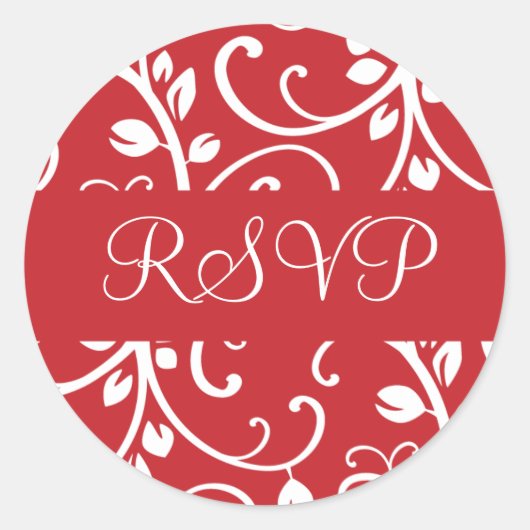 RSVP Floral Vine Envelope Sticker Seal (Voorkant)