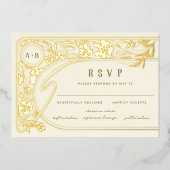 RSVP Folie Art Nouveau Arch Folie Uitnodiging (Voorkant)