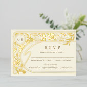 RSVP Folie Art Nouveau Arch Uitnodiging (Staand Voorkant)