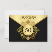 RSVP Formal Gold Black 50th Birthday Jubileum (Voorkant)