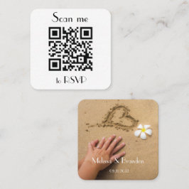 RSVP foto eenvoudige bruiloft QR Code Reactie Vierkante Visitekaartje