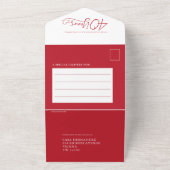 RSVP foto van 40e Ruby bruiloft Rood eten RSVP All In One Uitnodiging (Buitenkant)