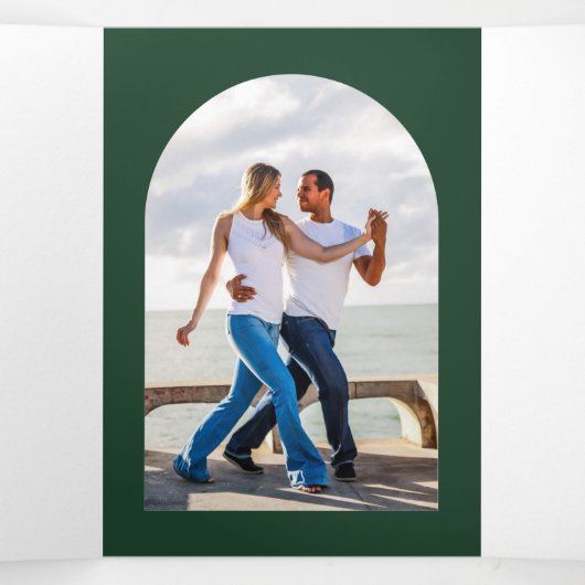 RSVP Foto van GREEN Wedding Invite Program Menu (Binnenkant midden)