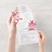 RSVP-foto van siersiersieraden, orchidee waterverf All In One Uitnodiging (Afscheurbaar)