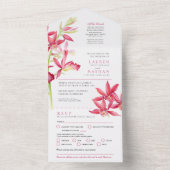 RSVP-foto van siersiersieraden, orchidee waterverf All In One Uitnodiging (Binnen)