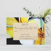 RSVP frangipani tropische strandbloem Kaart (Staand voorkant)