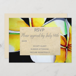 RSVP frangipani tropische strandbloem Kaart