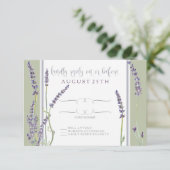 RSVP Franse lavender Flowers Modern Typografie Kaartje (Staand voorkant)
