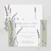 RSVP Franse lavender Flowers Modern Typografie Kaartje (Voorkant / Achterkant)