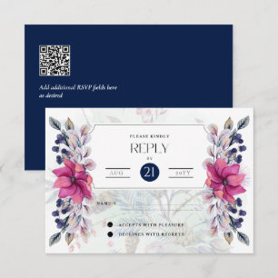 RSVP Fuchsia Roze Marine Blauw Bloemen Elegant