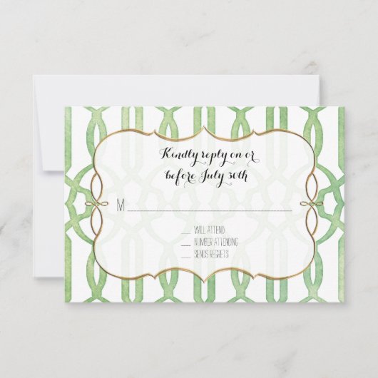 RSVP Garden Trellis Pattern Green Modern Simple (Voorkant)