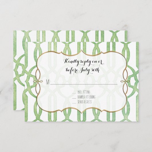 RSVP Garden Trellis Pattern Green Modern Simple (Voorkant / Achterkant)
