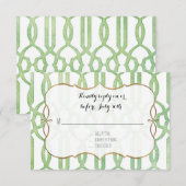 RSVP Garden Trellis Pattern Green Modern Simple Kaartje (Voorkant / Achterkant)