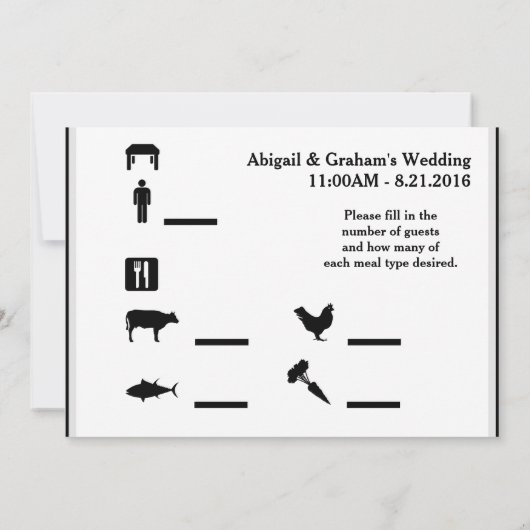 RSVP gasten en maaltijd opties Kaart (Achterkant)