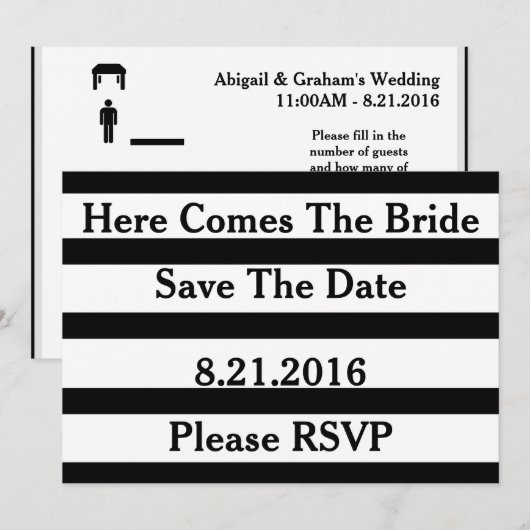 RSVP gasten en maaltijd opties Kaart (Voorkant / Achterkant)