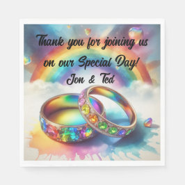 RSVP Gay lesbian Rainbow Rings Servet