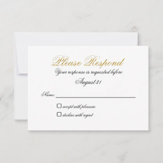 RSVP Geen gerecht Onwaar Goud Kaartje