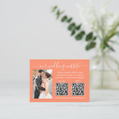RSVP-gegevens over bruiloft foto 2 QR Coral Informatiekaartje (Staand voorkant)