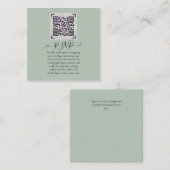 RSVP-gegevens voor bruiloft met QR-CODE - ELKE KLE Vierkante Visitekaartje (Voorkant / Achterkant)