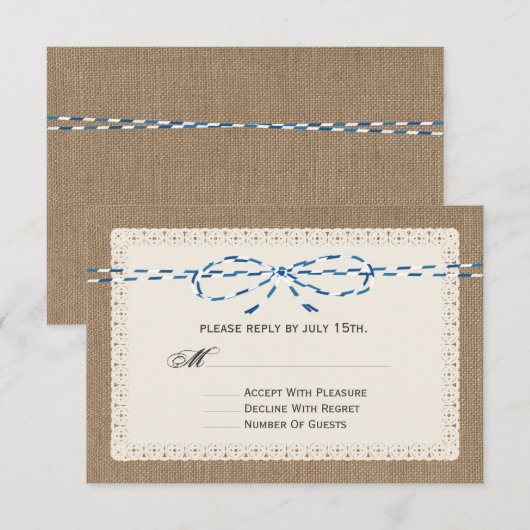 RSVP geïnspireerd door bunkerlaag en blauw papierk (Voorkant / Achterkant)