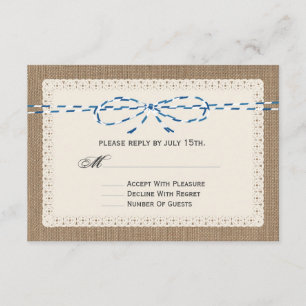 RSVP geïnspireerd door bunkerlaag en blauw papierk Kaartje
