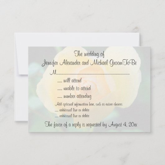 RSVP Gele Rose (Achterkant)