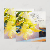 *~* RSVP Gele Waterverf Floral AR15 QR WEDDING Kaart (Voorkant / Achterkant)