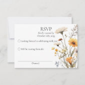 RSVP gele wilde bloemen botanische bruiloft thema Kaartje (Voorkant)