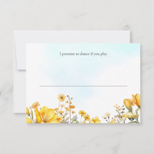 RSVP gele wilde bloemen botanische bruiloft thema Kaartje (Achterkant)