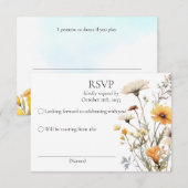 RSVP gele wilde bloemen botanische bruiloft thema Kaartje (Voorkant / Achterkant)