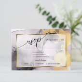RSVP | Gemarmerd stoffig Roos Zwart Goud Abstract Kaartje (Staand voorkant)