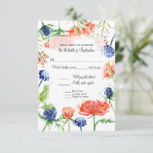 RSVP Gereserveerd Zitje met Menu Herfst Oranje Mum (Staand voorkant)