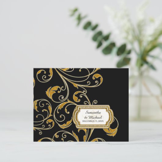 RSVP Glam Old Hollywood Regency Black Stropdas Eve (Staand voorkant)