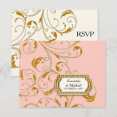 RSVP Glam Old Hollywood Regency Black Stropdas Eve Kaartje (Voorkant / Achterkant)