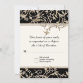 RSVP Glam Old Hollywood Regency Black Wedding Kaart (Achterkant)