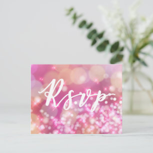 RSVP   Glamoureus roze Sparkles Briefkaart