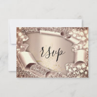 RSVP Glitter Bruidsdouche Roze Gouden Bloemen