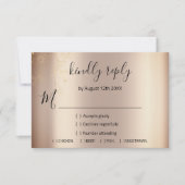 RSVP Glitter Bruiloft Roze Goud Bloem (Voorkant)