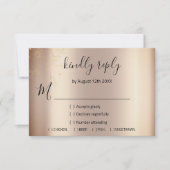 RSVP Glitter Bruiloft Roze Goud Bloemen (Voorkant)