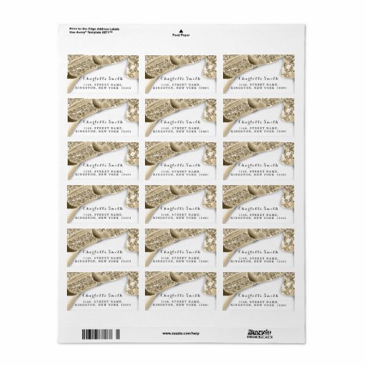 RSVP Glitter Lijst Bruids Bruiloft Baby Gold Etiket (Full Sheet)